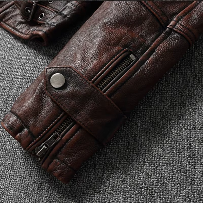 Veste en cuir de vache surdimensionnée