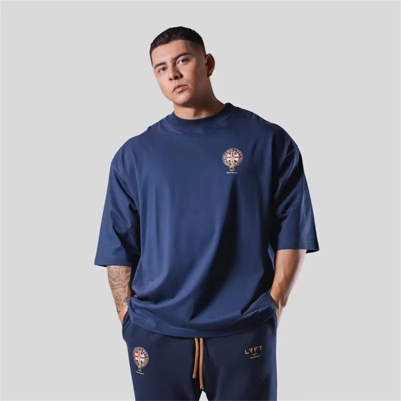 LYFT chemise de Sport hommes 2025 100% coton petit Logo Homme à manches courtes course t-shirt