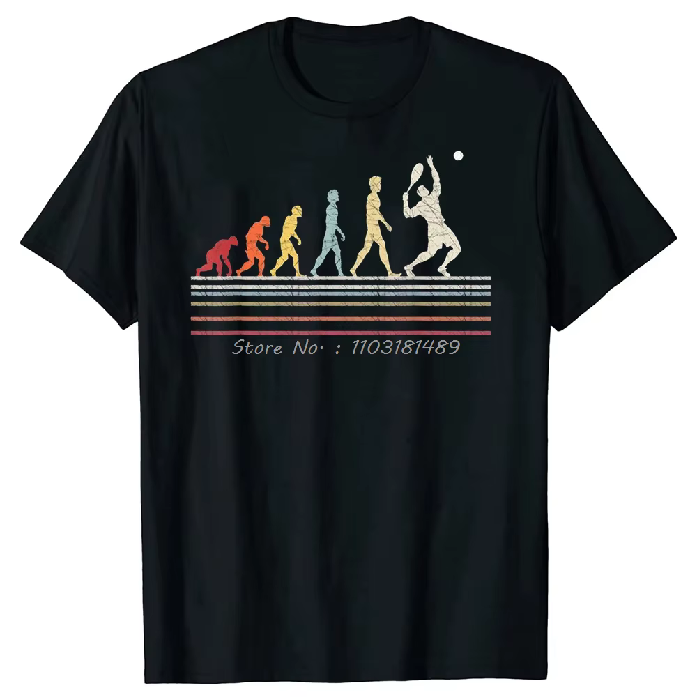 Drôle Tennis évolution de l'homme Sport rétro Vintage T-shirts hauts mode t-shirt vêtements