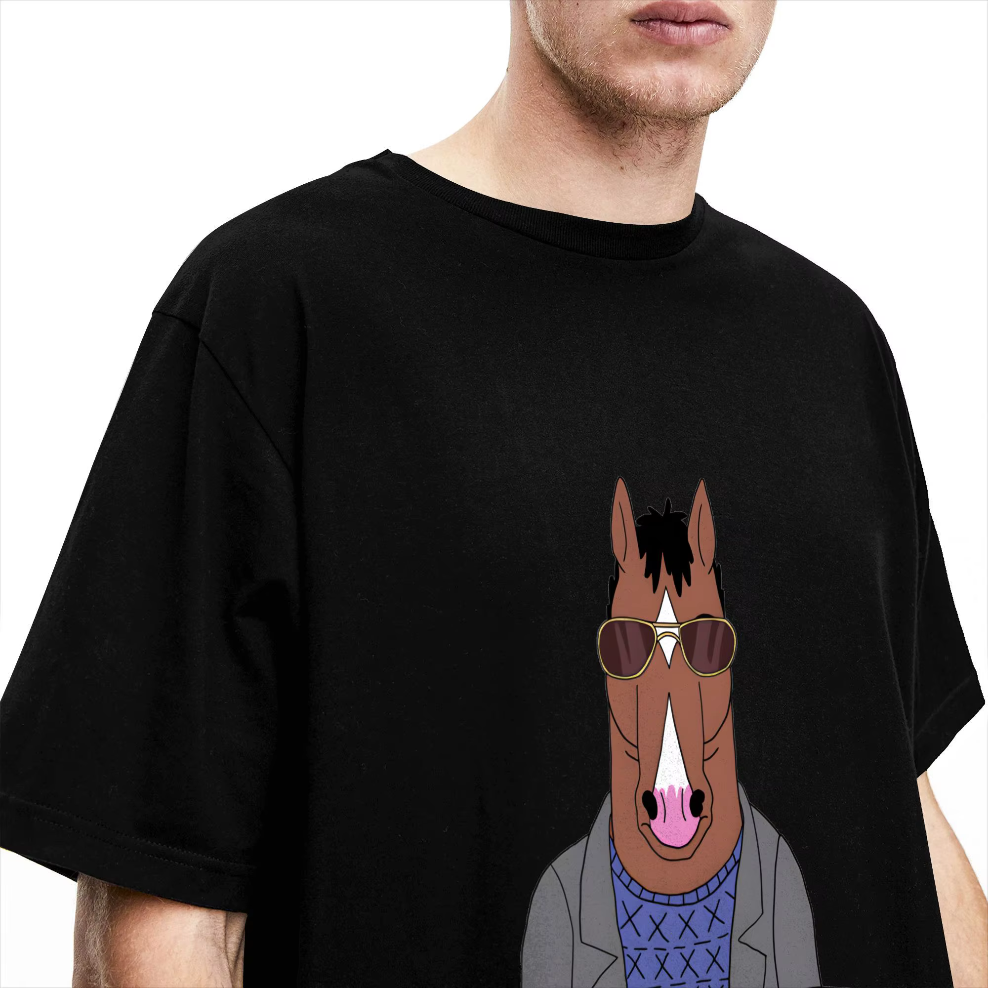 Horseman T-Shirt d'été en pur coton pour hommes