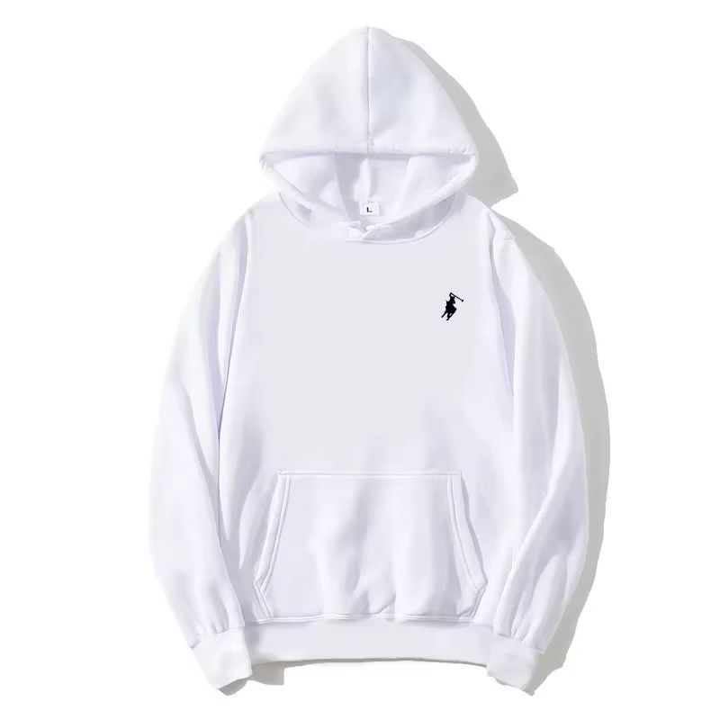 Sweat-shirt à capuche imprimé polo 2026 pour l'automne et l'hiver, unisexe, coupe ample, blanc, décontracté pour couple