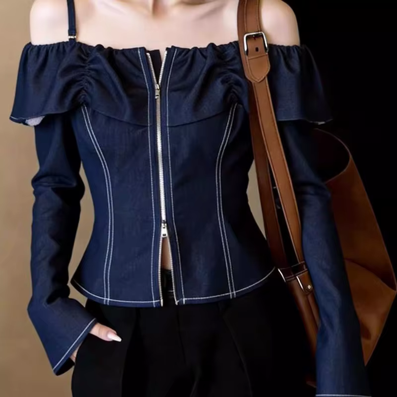 Chemise en jean bleue pour femme
