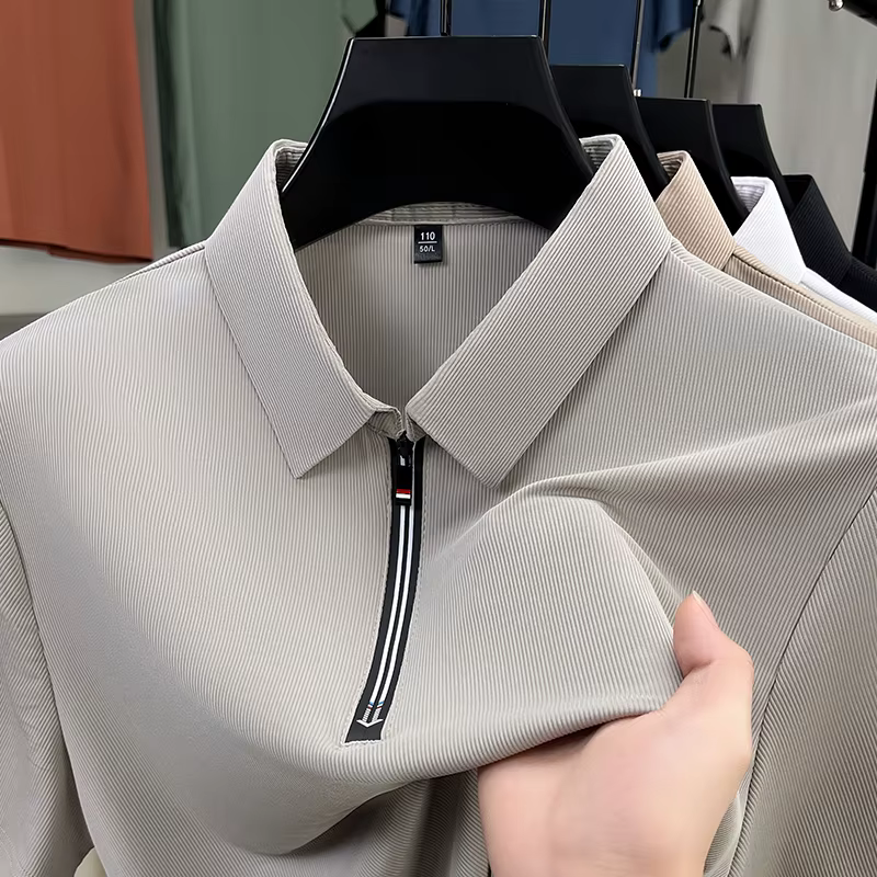 Polo Homme Haut de Gamme à Demi-Zip