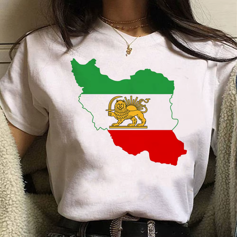 T-shirt Iran pour femmes, t-shirt harajuku, vêtements amusants pour femmes