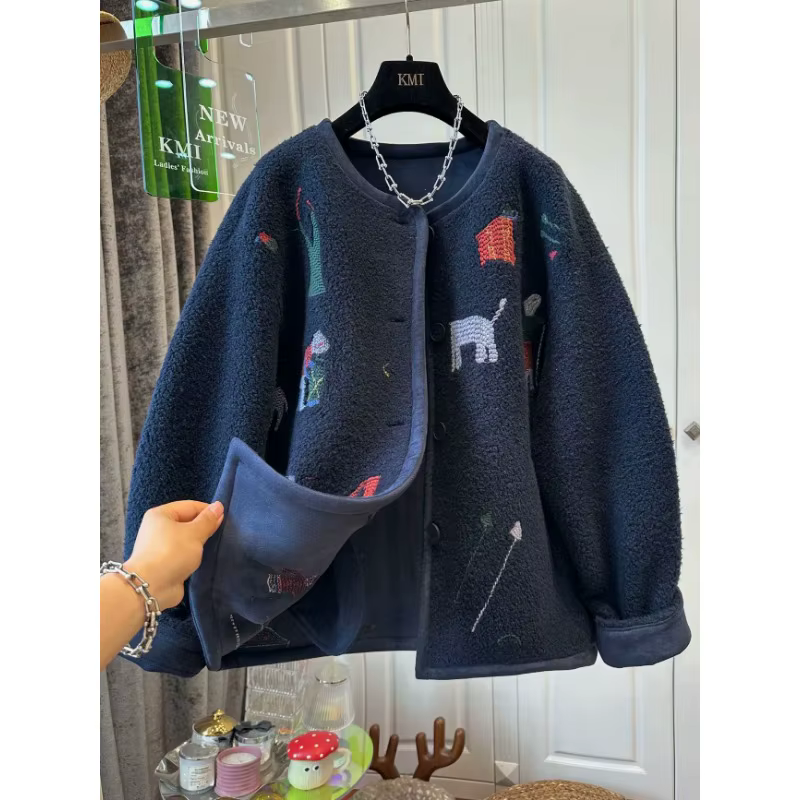 Manteau en laine d'agneau pour femme