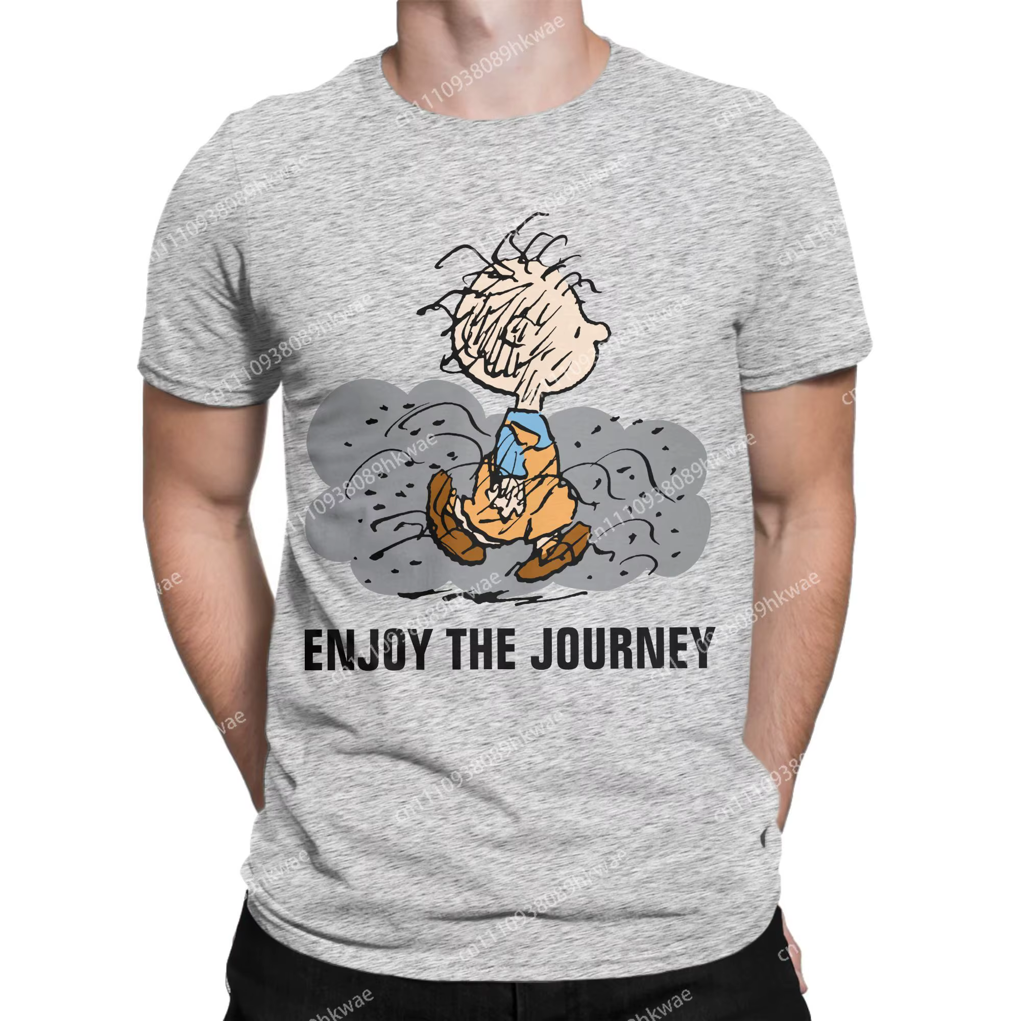 T-shirt pour hommes Peanuts Snoopy Pigpen Walking Cloud