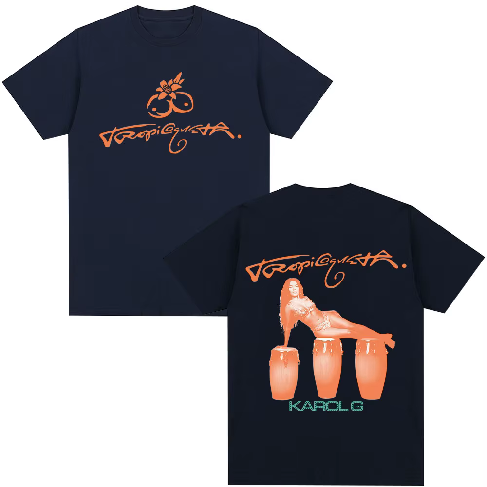 Karol G Tropicoqueta 2025 nouvel Album T-shirt hommes femmes vêtements Pop musique T-shirts décontracté coton à manches