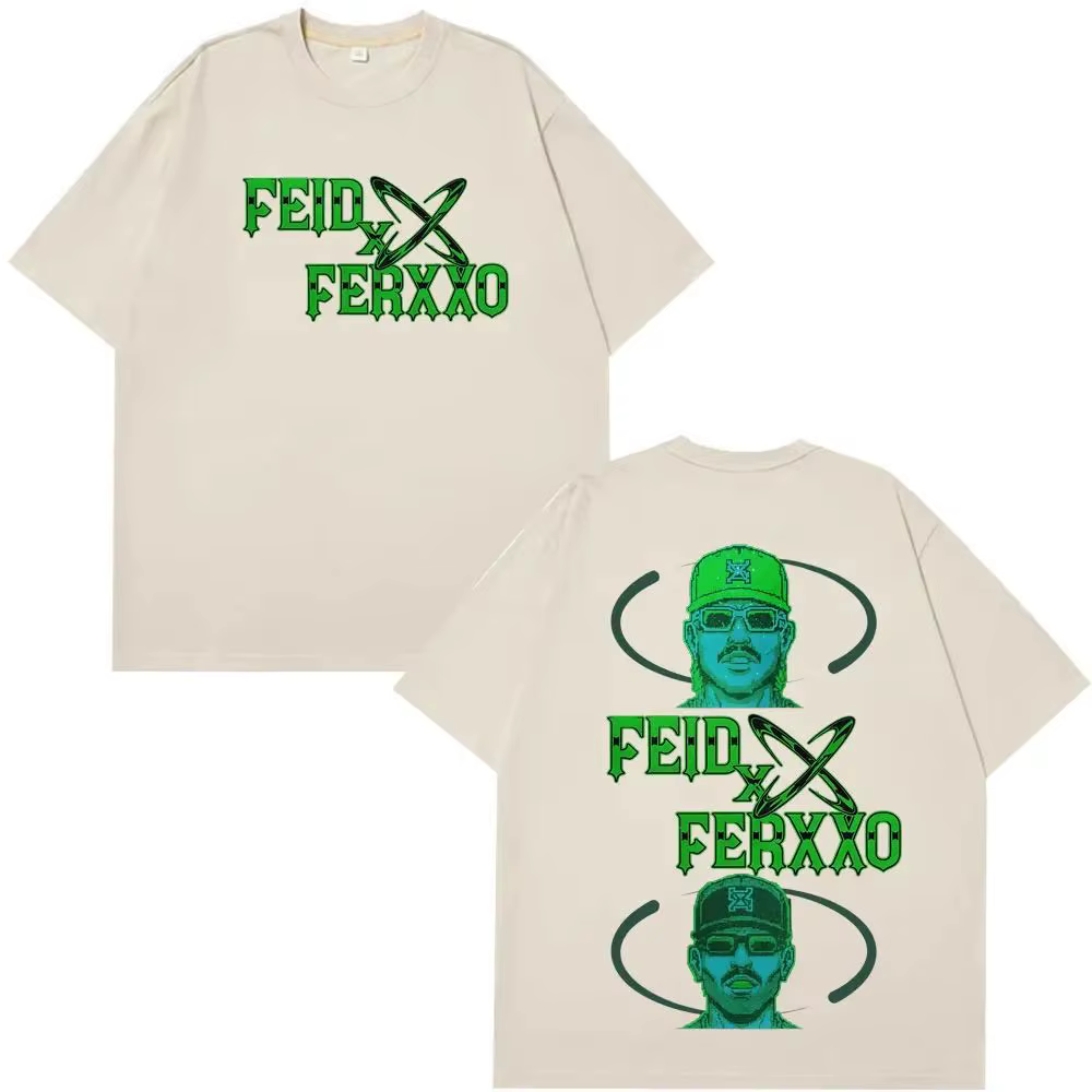 T-shirts Hip-Hop Tendance Rapper Feid Ferxxo Falxxo Tour 2026 Imprimé T-shirt Homme Femme Été Décontracté Ample Streetwear Unisexe