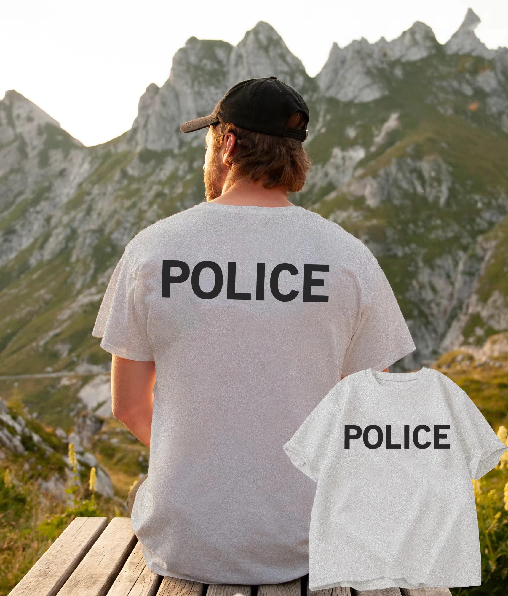 POLICE hommes t-shirt lettre imprimer col rond à manches courtes survêtement hauts été pull décontracté coton marque de mode vêtements de sport
