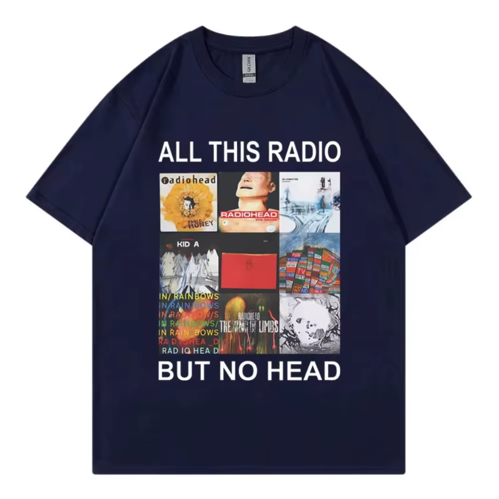 Tout ce Radio mais pas de tête T-Shirt groupe de Rock Radiohead Album de musique graphique