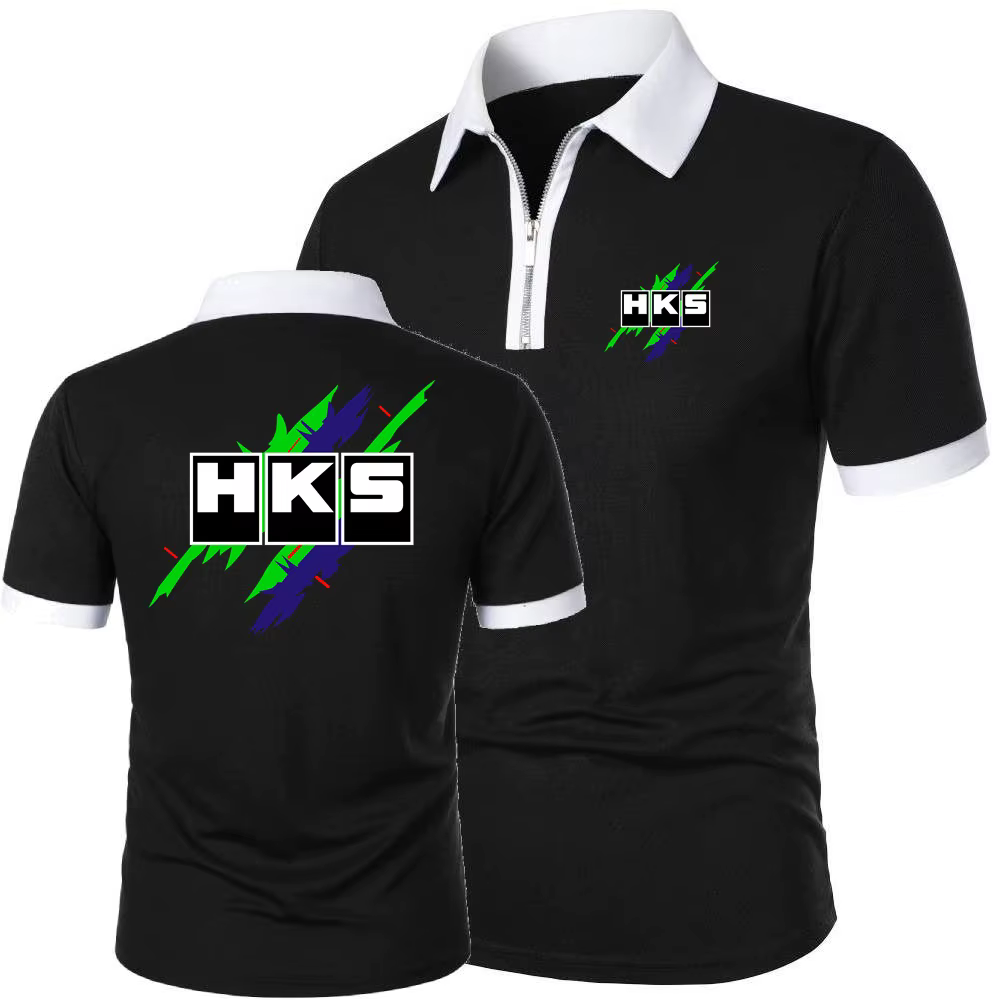 Polos HKS Power and Sportser contraste couleur hauts t-shirt Simple confortable léger à manches courtes
