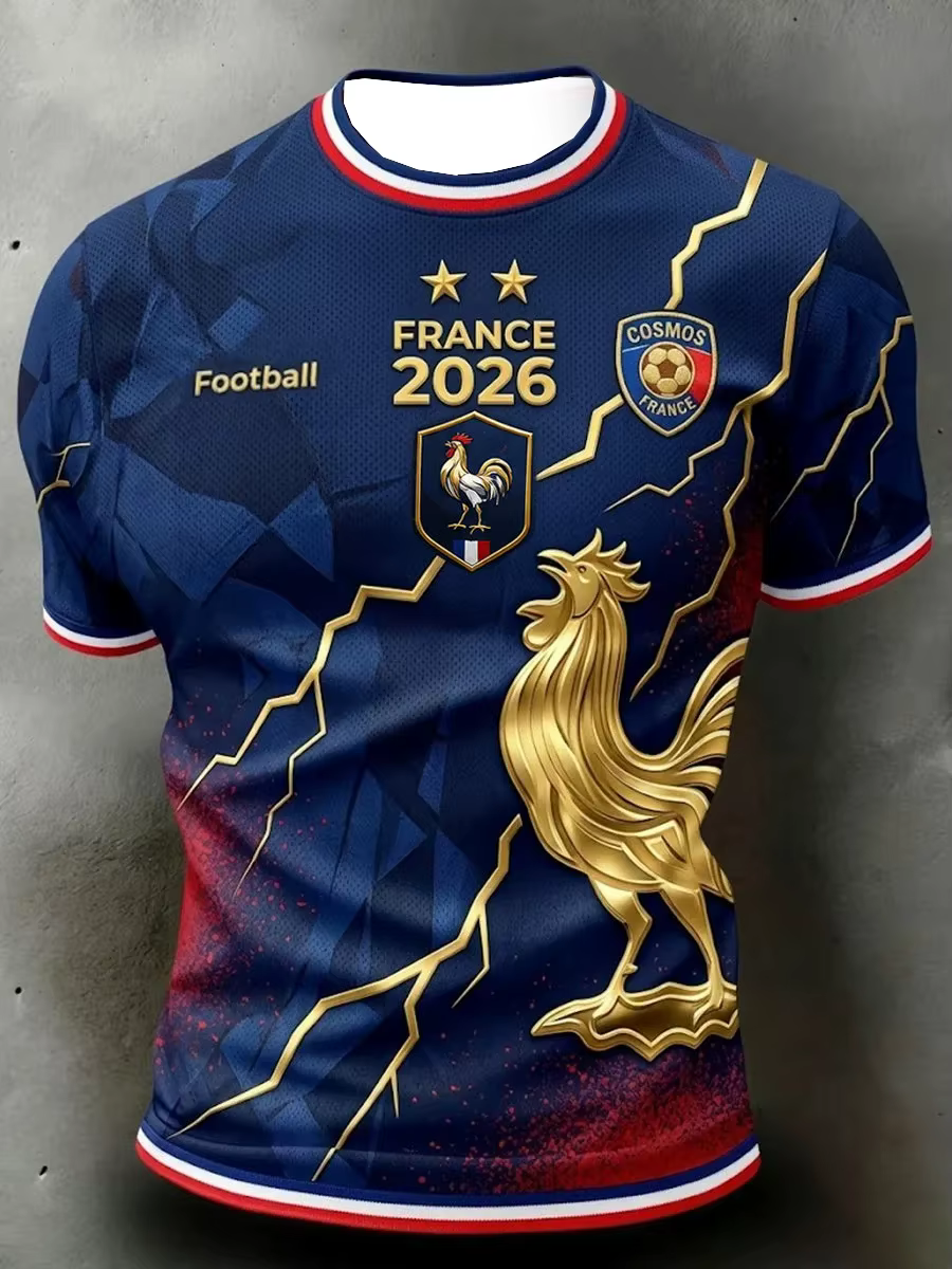 T-shirt de supporter de football France à manches courtes