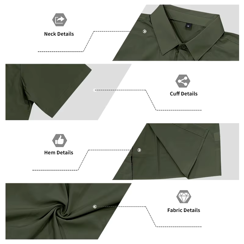 Chemise de travail à manches courtes pour homme