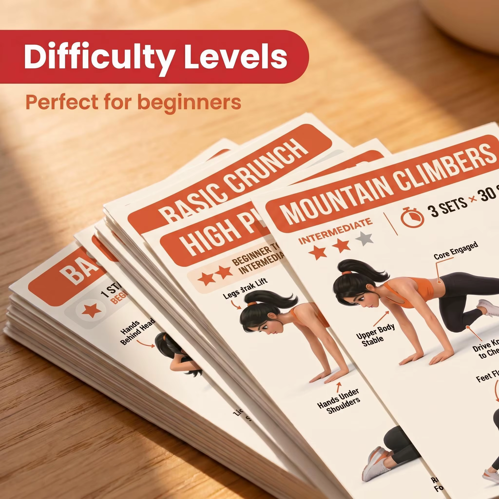 Cartes de guide de fitness
