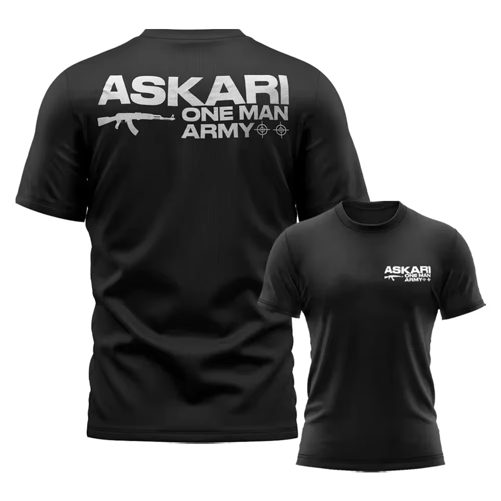 T-shirt Askari Boxing & MMA pour hommes, T-shirt respirant à col rond pour sports d'été, T-shirt à manches courtes