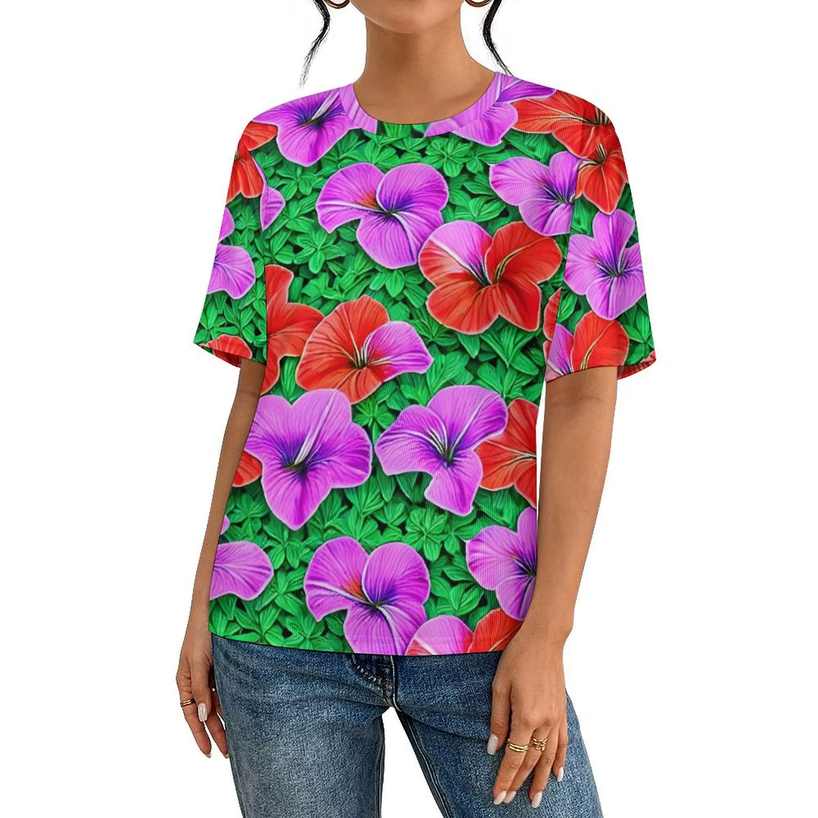 T-shirt imprimé floral pour hommes