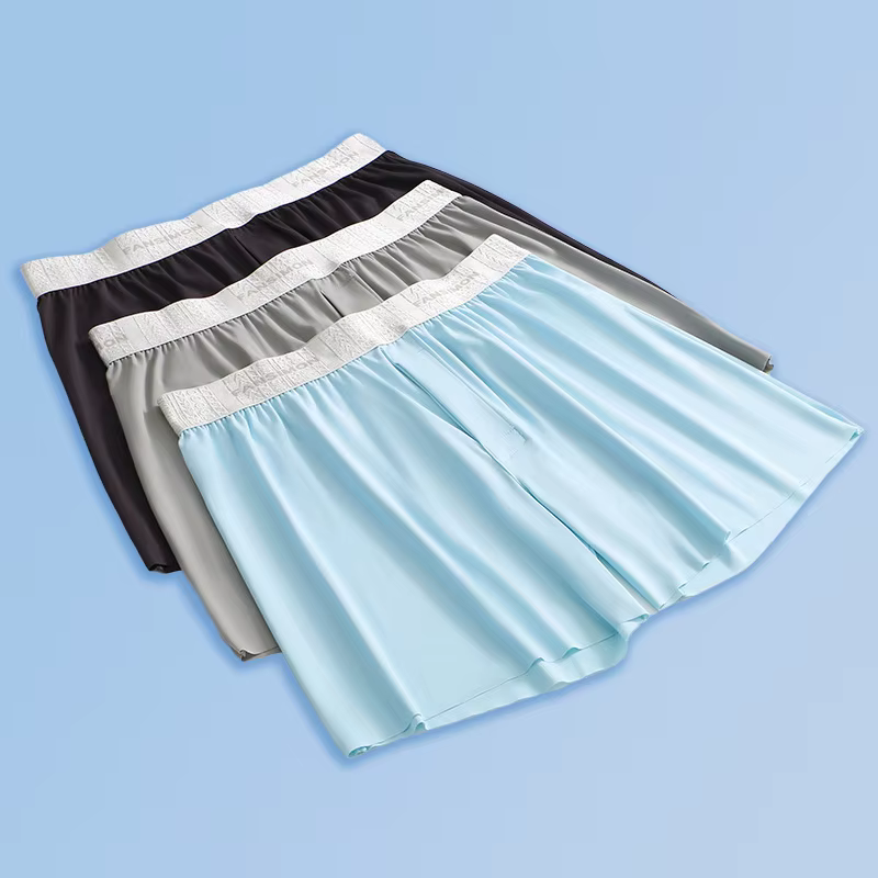 Boxer d'été mi-hauteur pour homme, sous-vêtement respirant à la maison