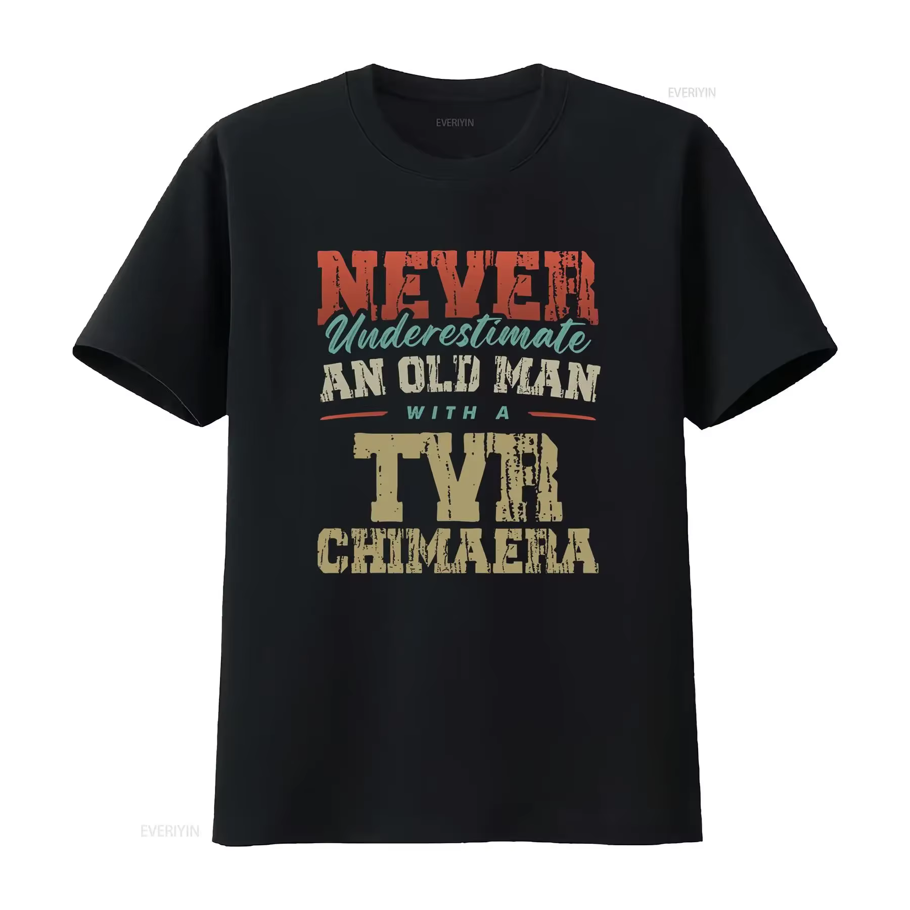 T-shirt drôle « N'underestimatez jamais un vieil homme avec une TVR Chimaera »