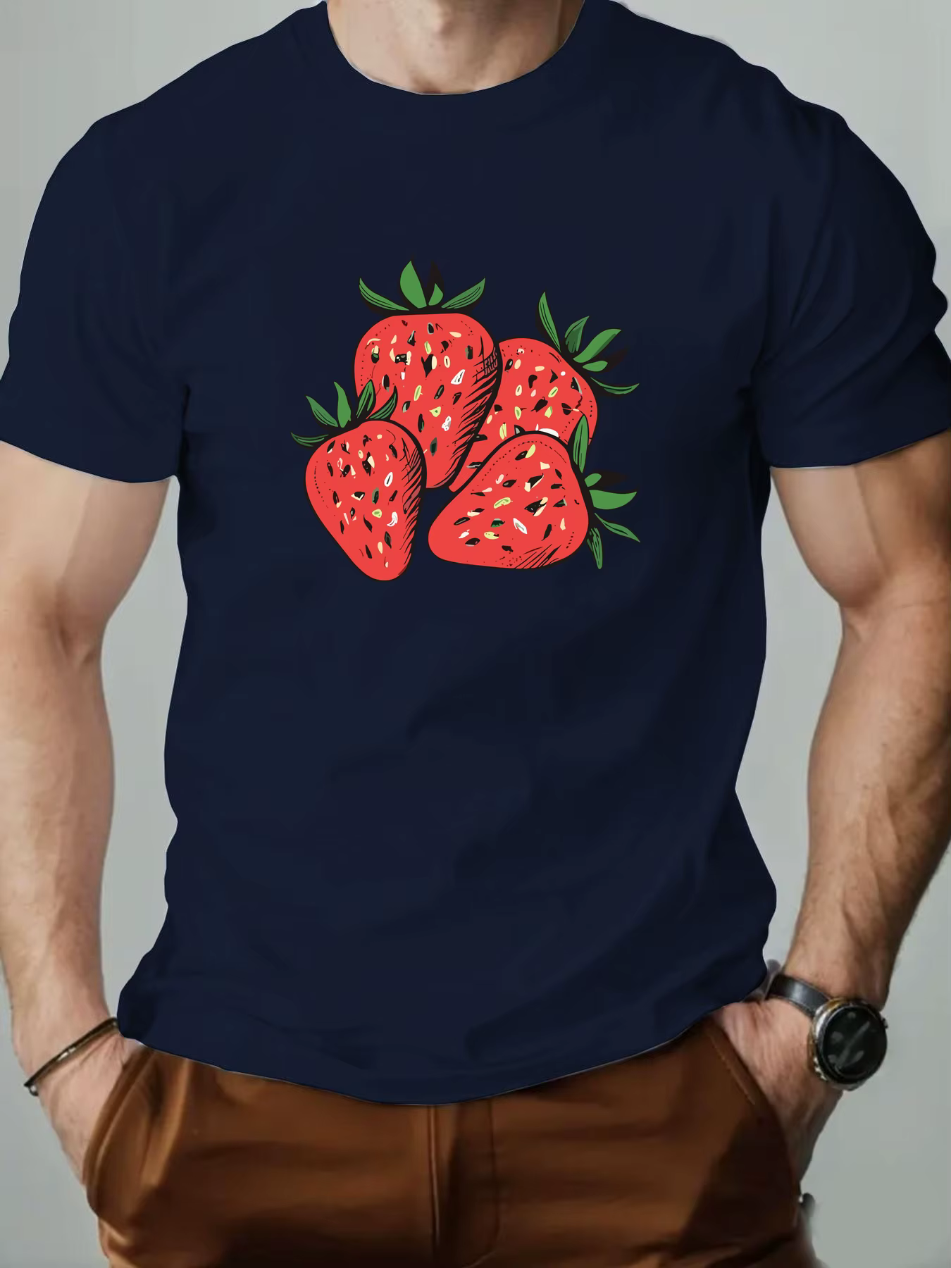 T-shirt col rond pour hommes