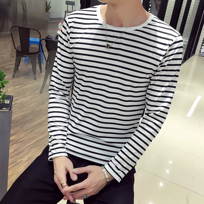 T-shirt Rayé à Manches sulfpour Homme