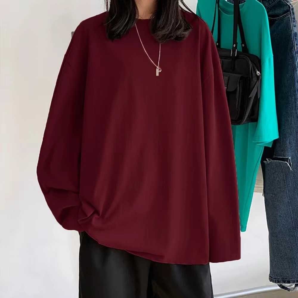 T-Shirt à manches longues en coton pour femmes