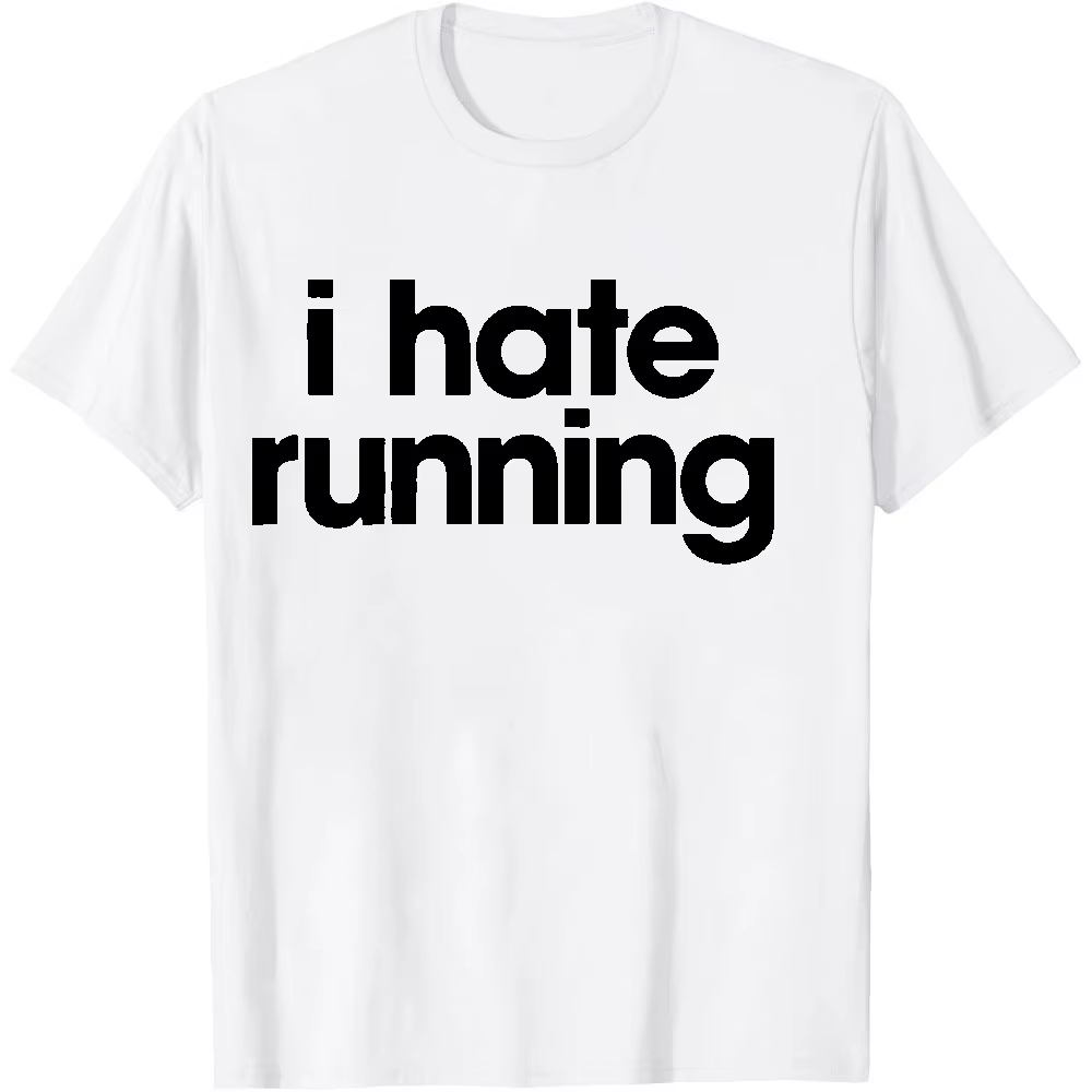T-shirt graphique humoristique « I Hate Running » pour homme