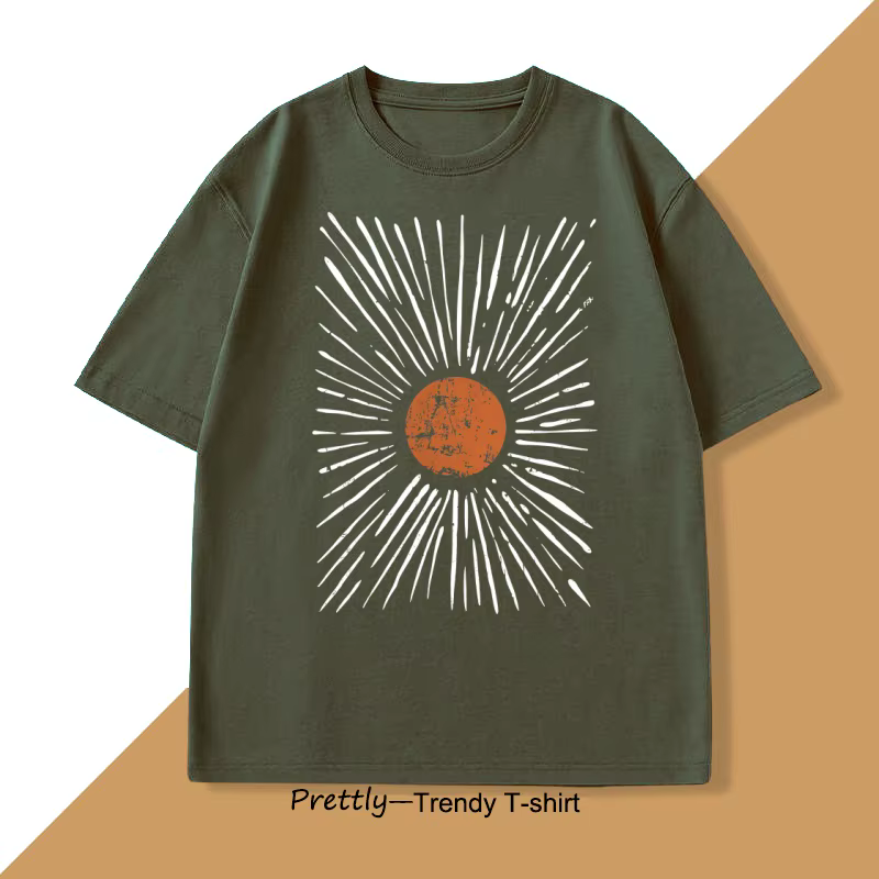 Sunburst Vintage T-Shirt hommes femmes surdimensionné