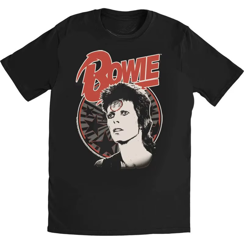 T-shirt imprimé David Bowie Rock High Street à manches courtes Y2k Vintage Tops décontractés Streetwear ample Col rond T-shirts mode unisexe