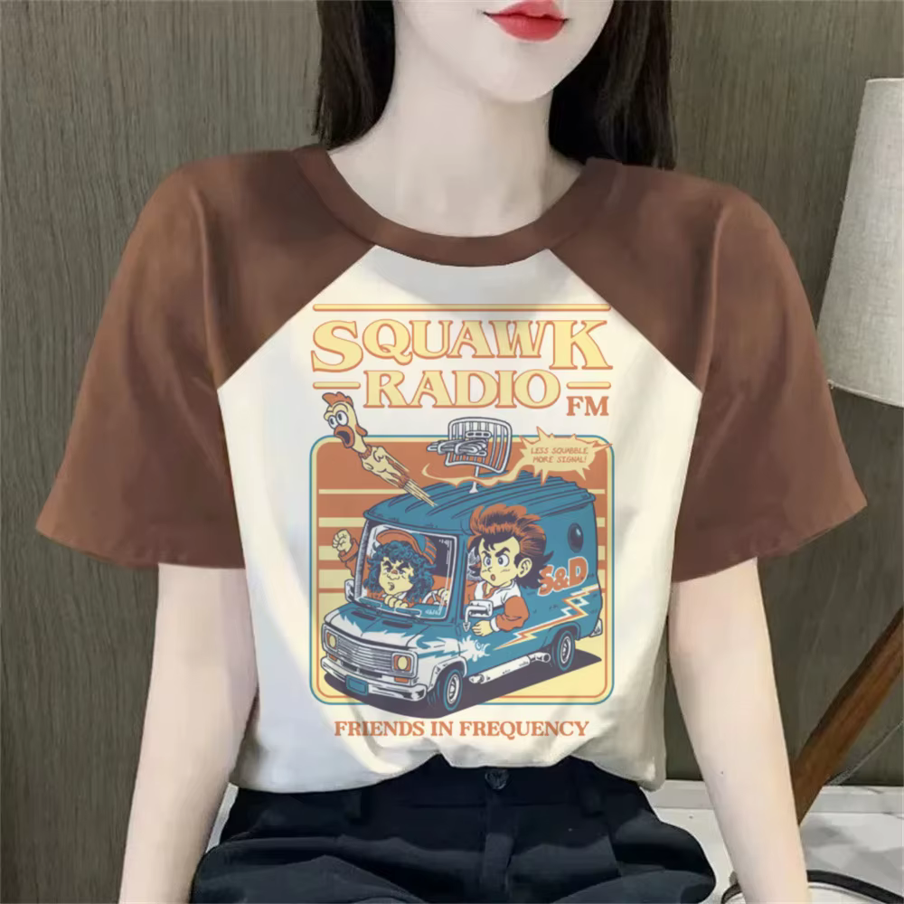 Steve Harrington Top T-Shirts femmes à l'envers université Harajuku Hawkins Hip Hop graphique chemise colorée