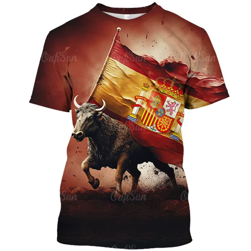 T-shirt graphique de taureau espagnol pour hommes et femmes
