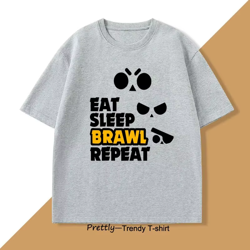 Eat Sleep Brawl Repeat T-shirt pour hommes femmes Gamer jeu Mobile