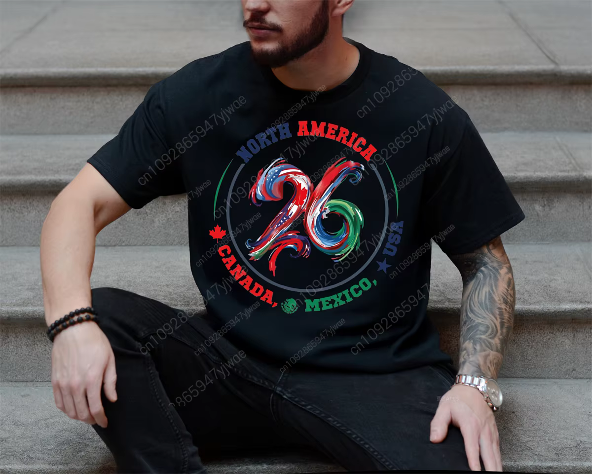 T-shirt de l'Édition Mondiale de Football Amérique Mexique Canada 2026 – Collection Été Homme et Femme