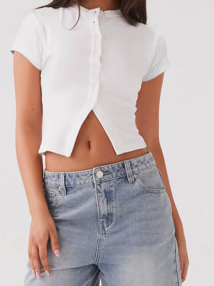 T-shirt décontracté à manches courtes pour femmes