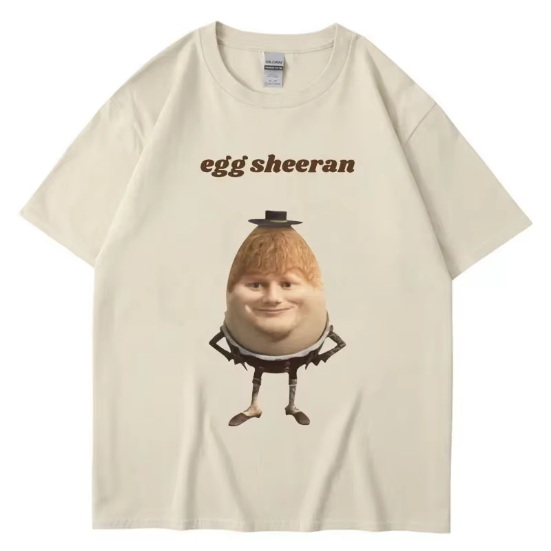 Streetwear drôle oeuf Ed Sheeran Meme graphique t-shirt respirant décontracté à manches courtes hommes femmes t-shirts surdimensionné cadeau