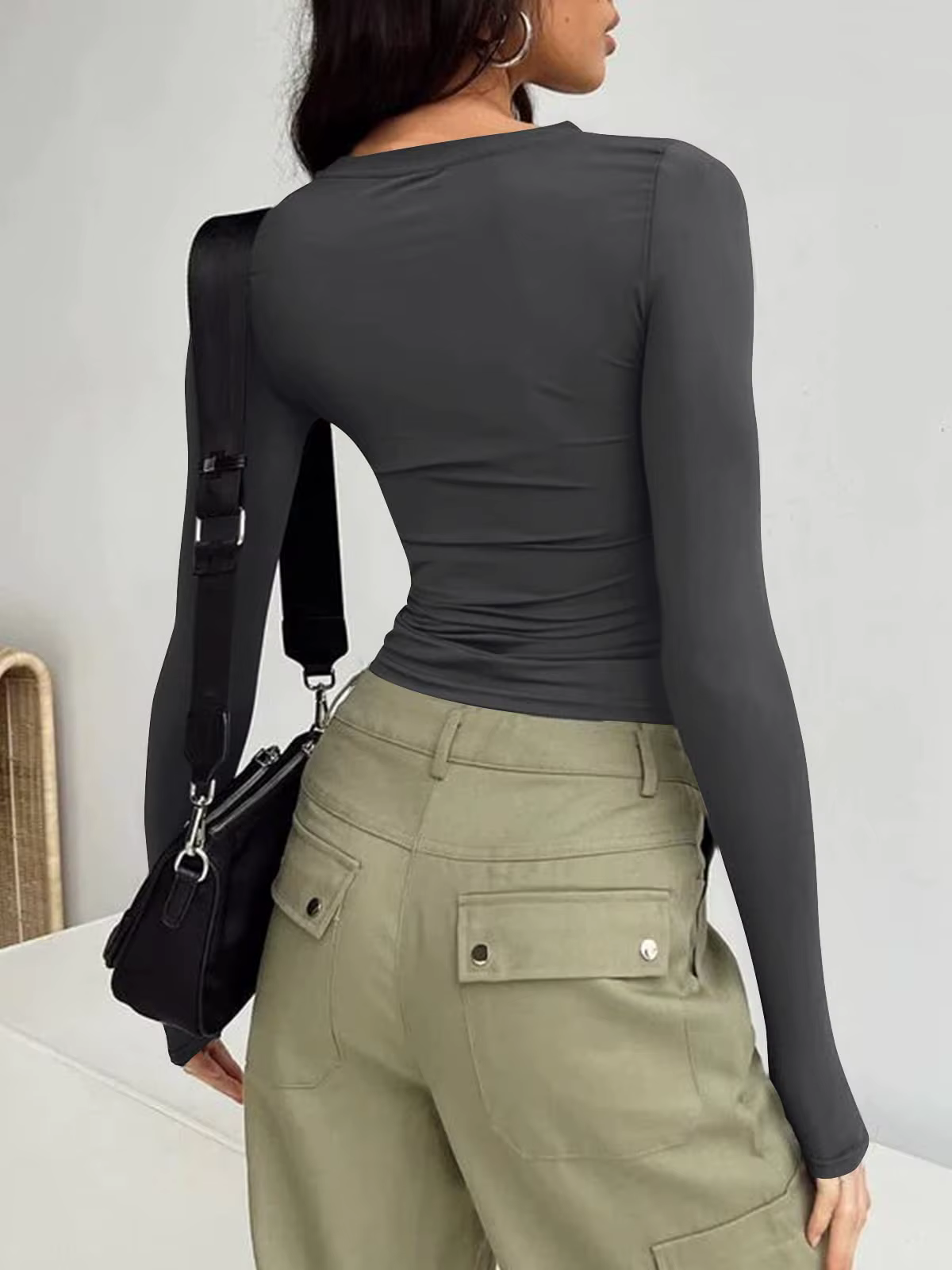 T-shirt décontracté à manches longues pour femmes