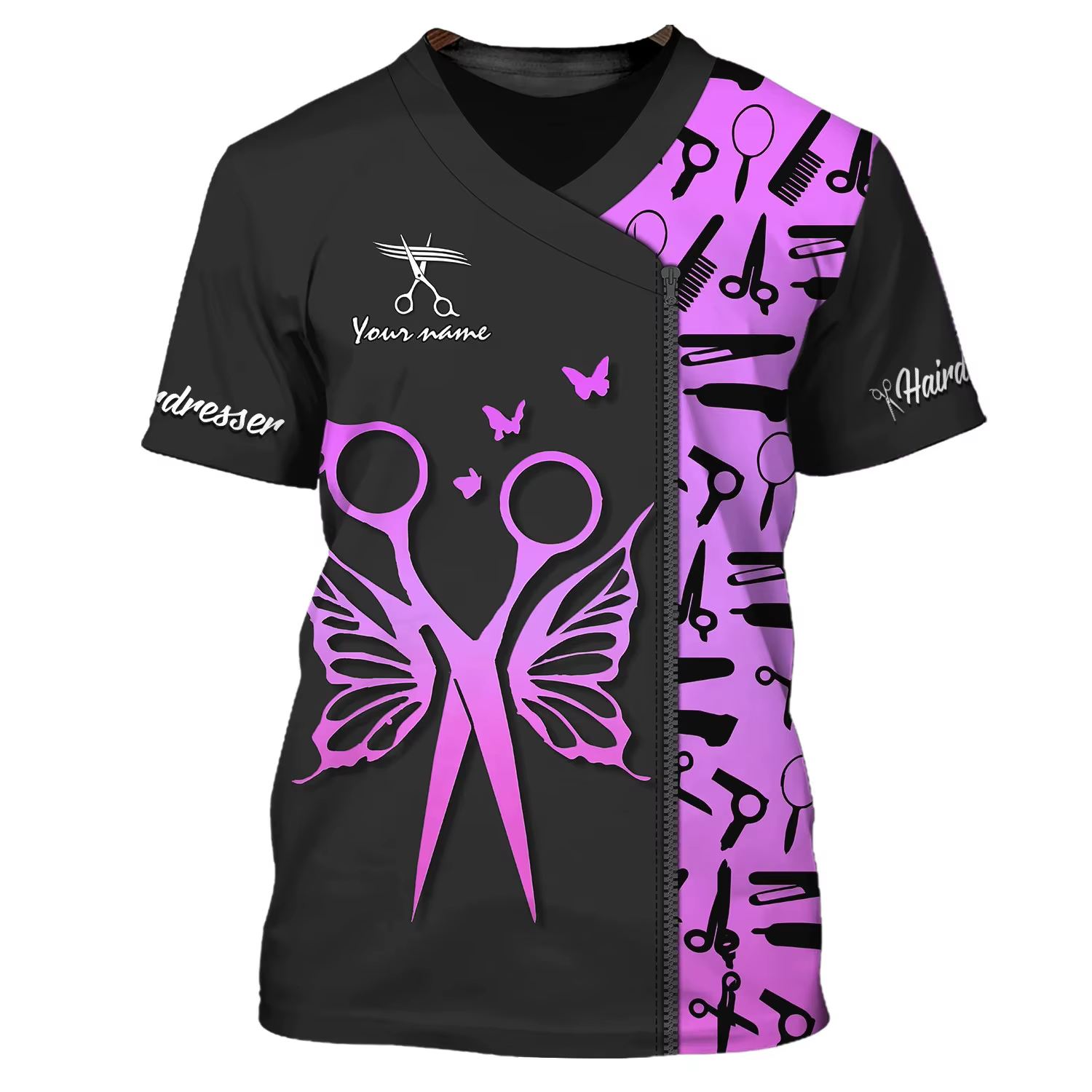 T-shirt unisexe imprimé en 3D avec nom personnalisé pour hommes