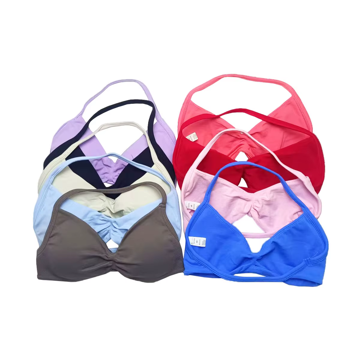 NCLAGEN soutien-gorge à bretelles haut de sport femmes soutien élevé sangle mince sans couture licou soutiens-gorge