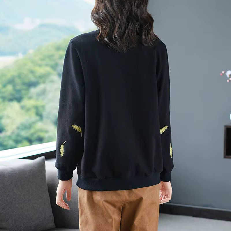 Sweat-shirt noir pour femmes