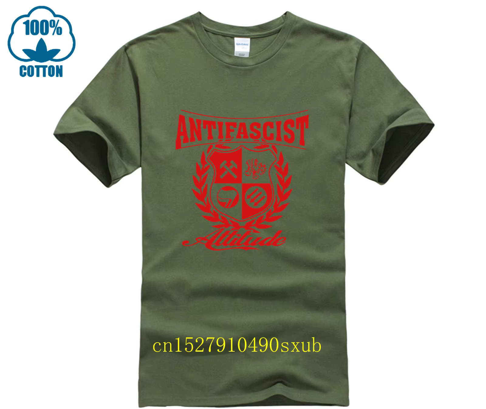 T-shirt col rond homme, décontracté et cool, à la mode, antifasciste