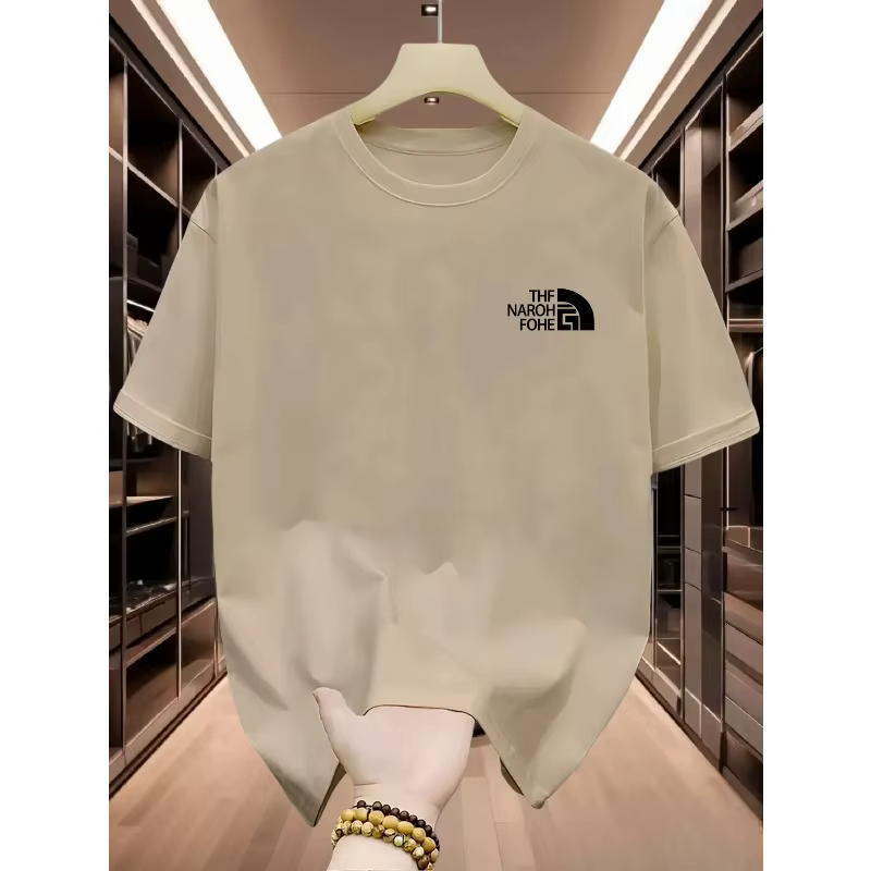 T-shirt à manches courtes et col rond pour hommes, T-shirt polyvalent et décontracté, imprimé, doux et tendance