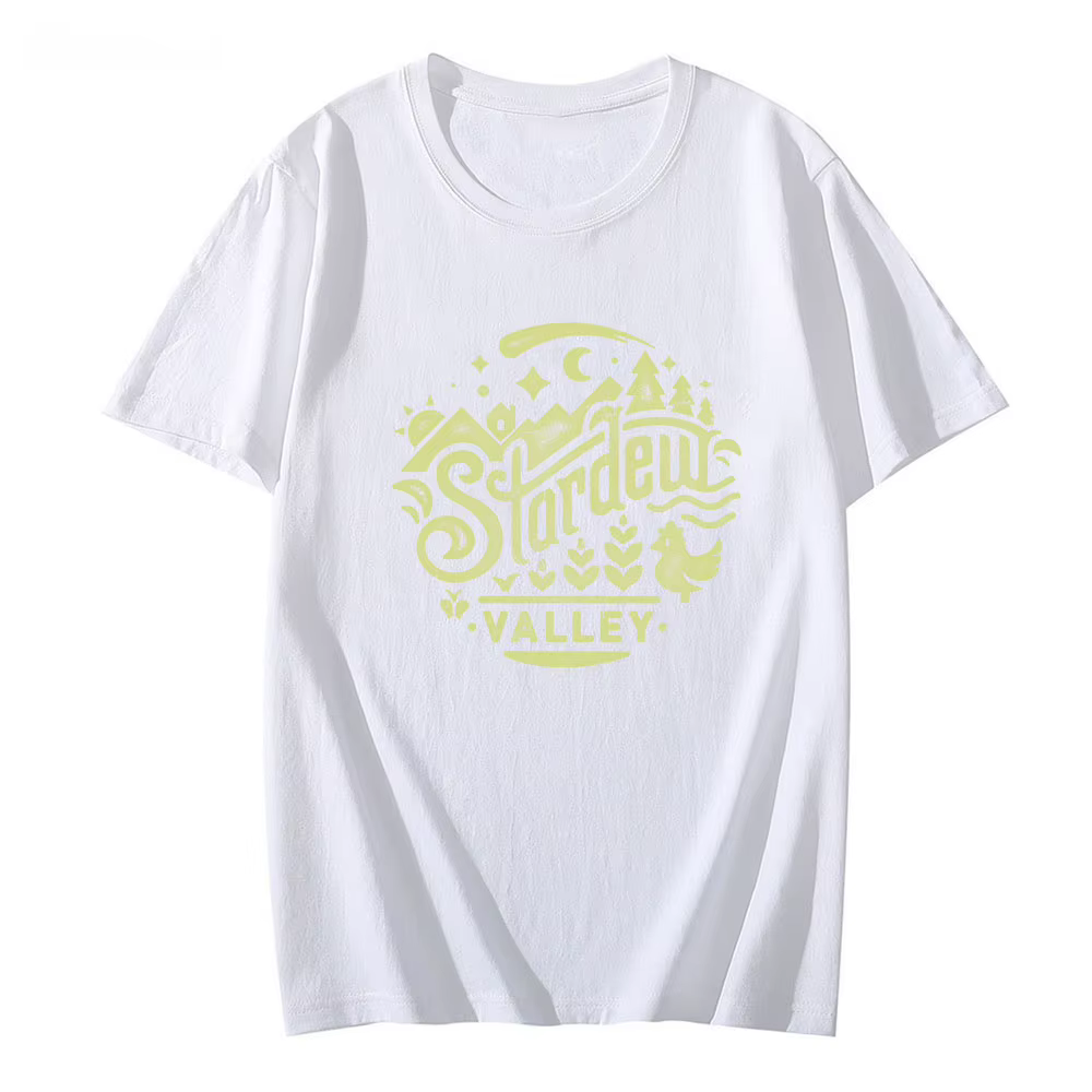 Stardew Valley Game Shirt T-shirts 100% coton avec graphiques de dessins animés