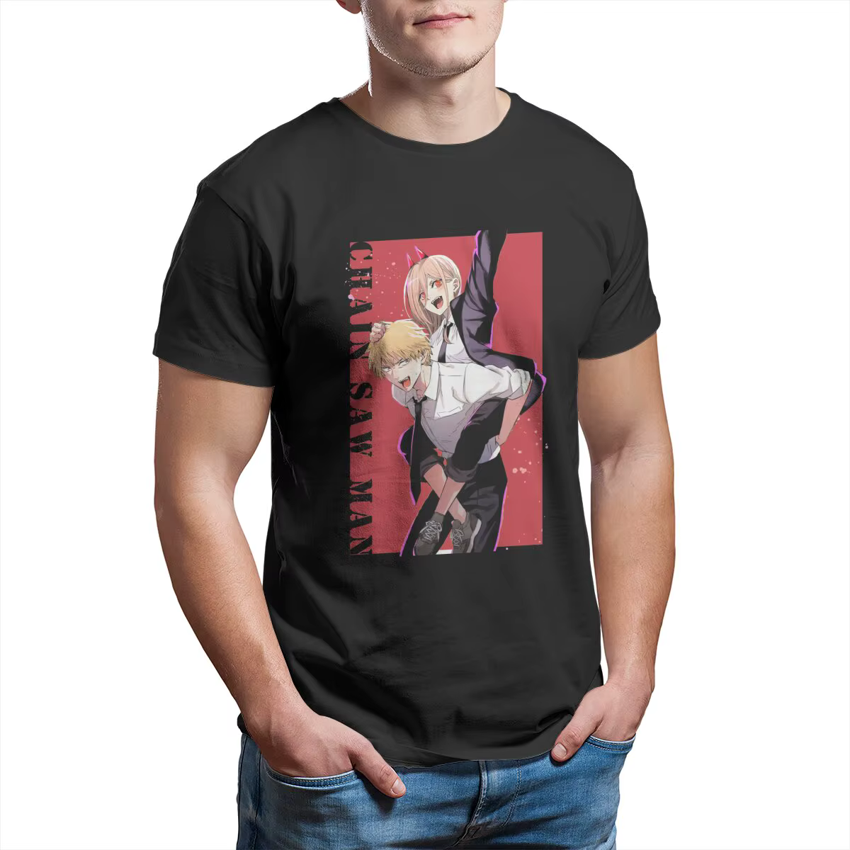 T-shirt homme tronçonneuse puissance rouge