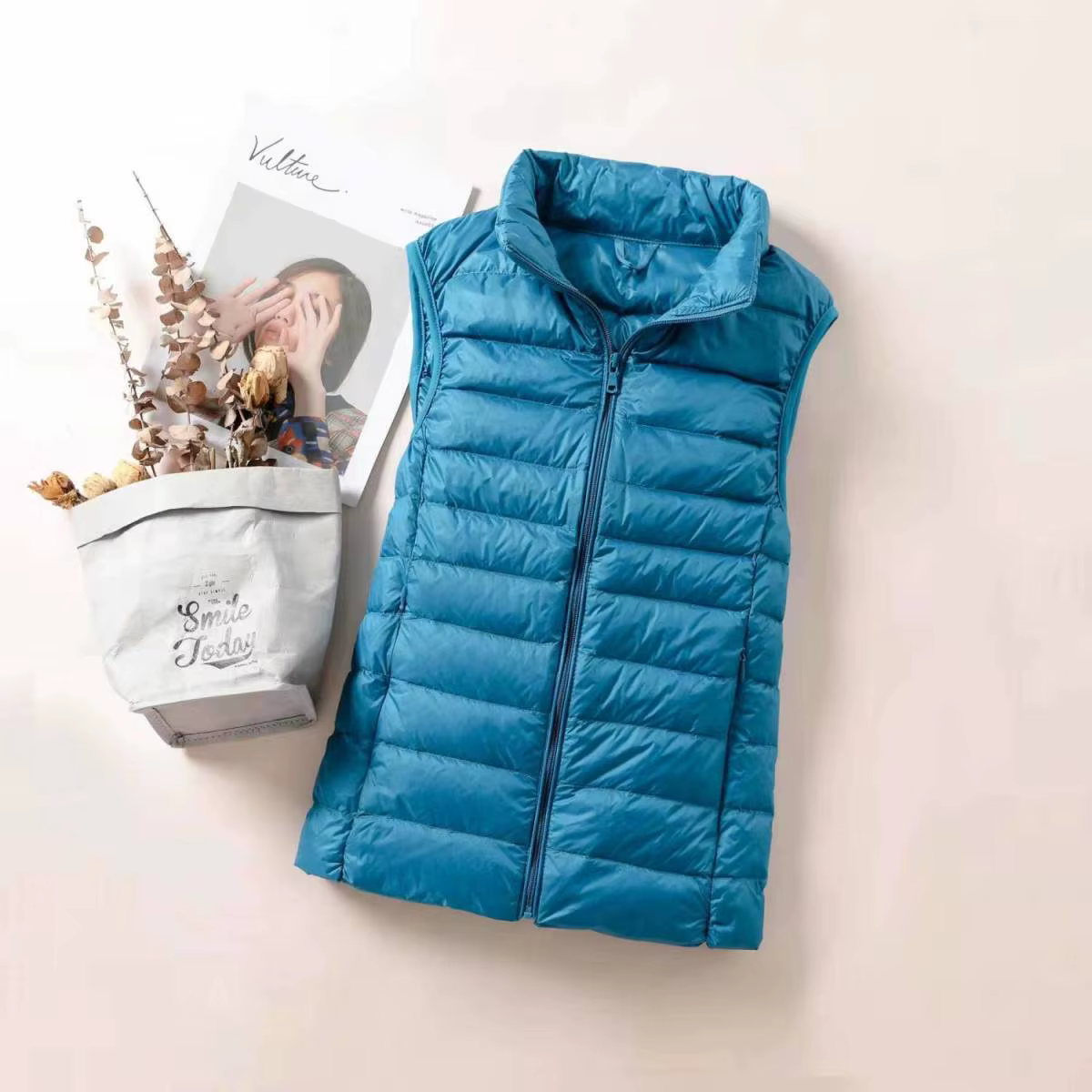 Nouveau Gilet Ultra Léger en Duvet pour Femme 2026 – Veste Sans Manches Slim Portable Coupe-Vent Légère pour Fille