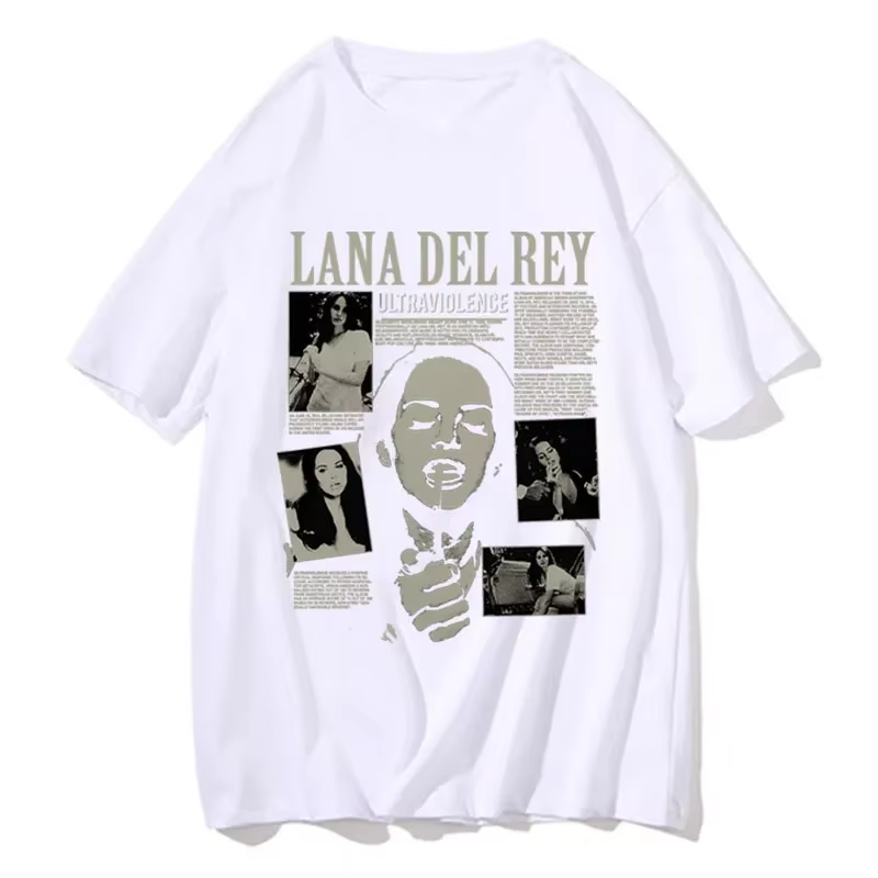 Chanteur Lana Del Rey imprimer t-shirt hommes femmes mode Hip Hop Streetwear Harajuku à manches courtes grande taille