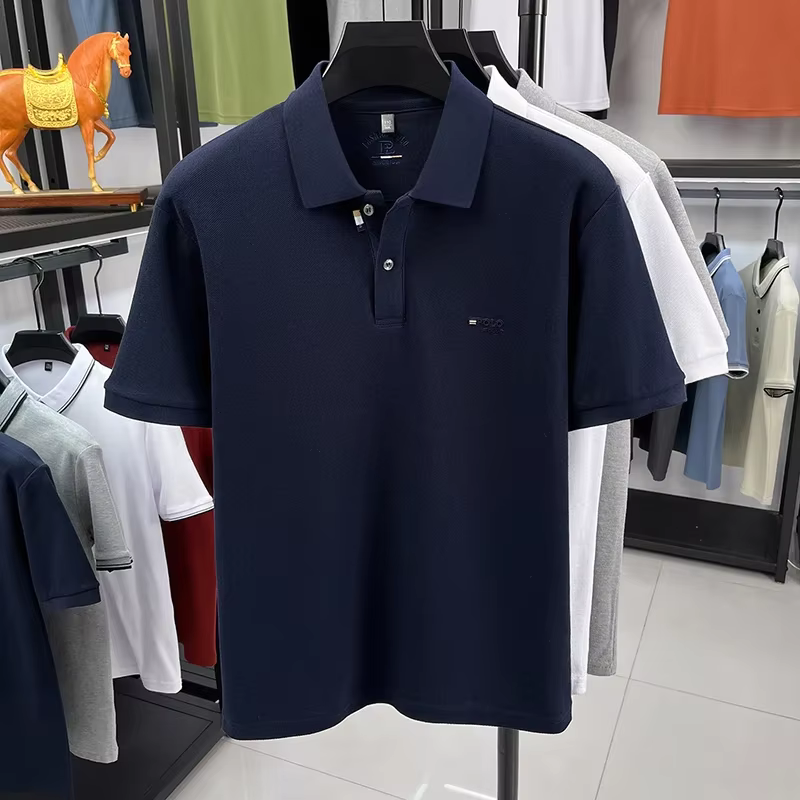 Polo homme d'affaires en maille nid d'abeille
