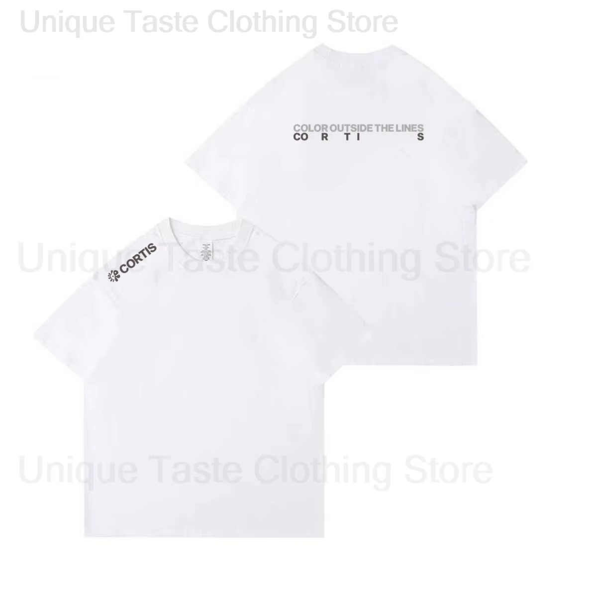  CORTIS T-shirt couleur à l'extérieur les lignes lettre impression