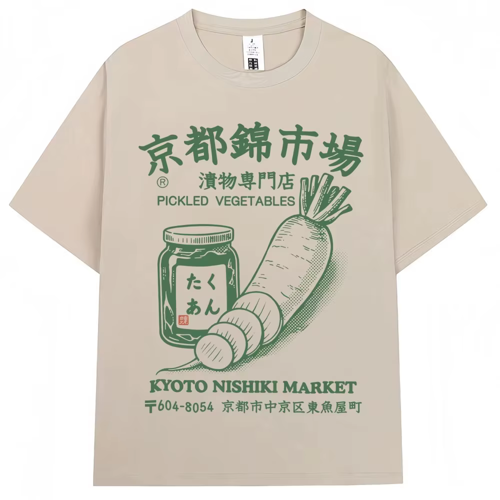 T-shirt imprimé style japonais Kyoto Nishiki Market
