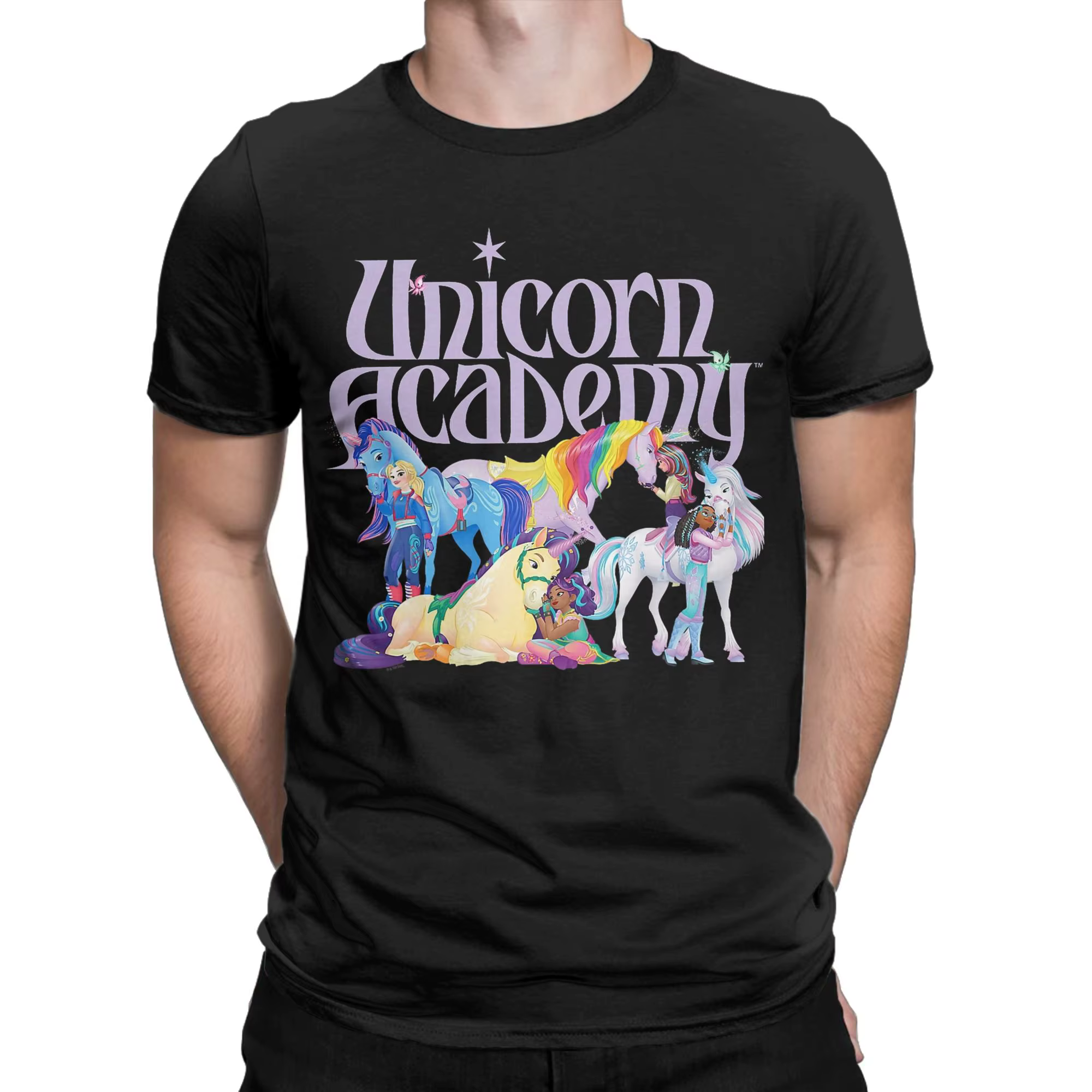 Unicorn Academy Riders T-shirt d'été 100% coton pour hommes