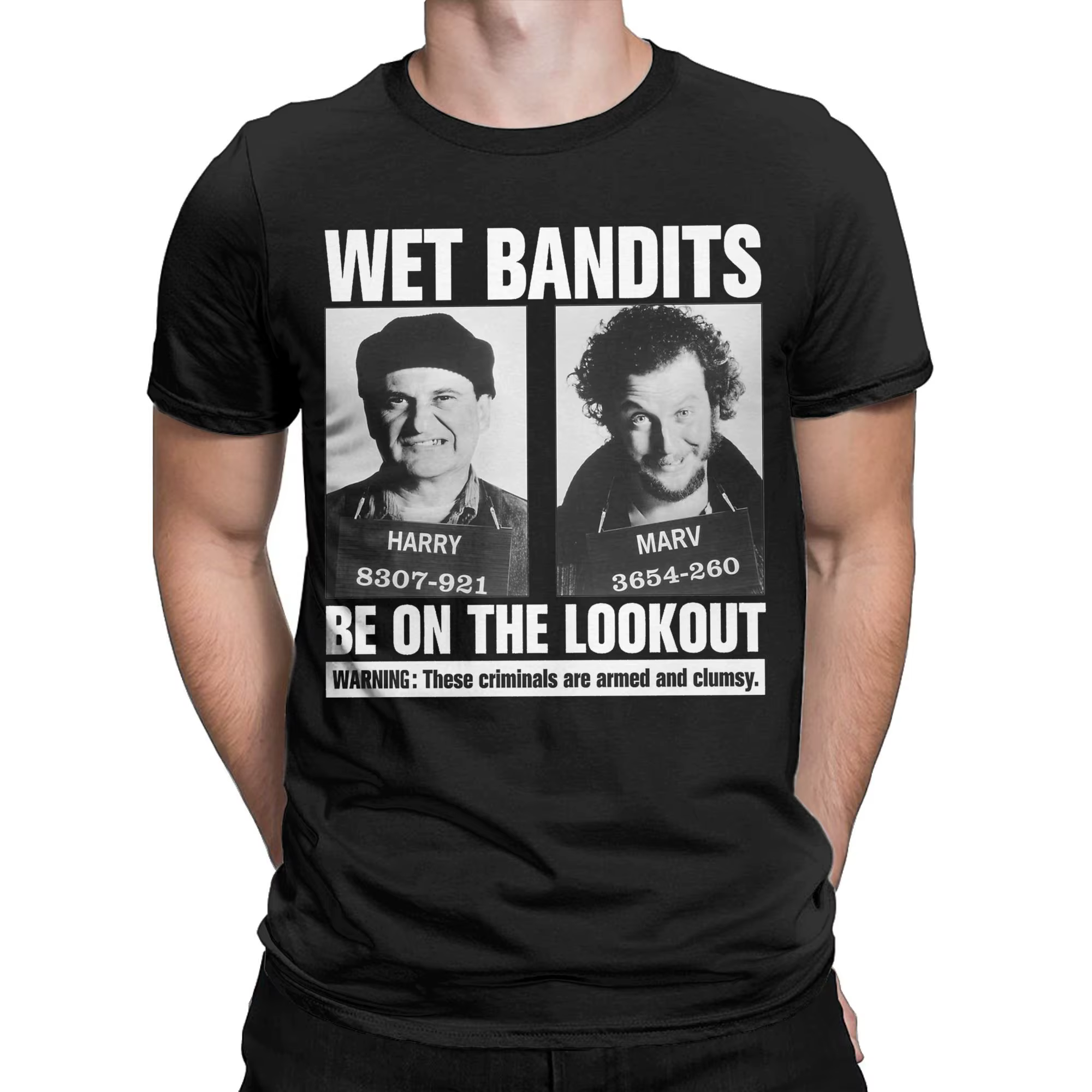 Home Alone-T-shirt à manches courtes et col rond pour homme