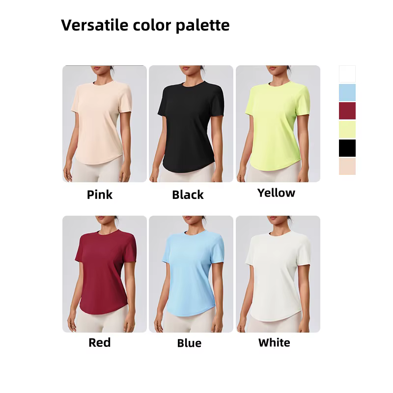T-shirt classique à col rond pour femmes